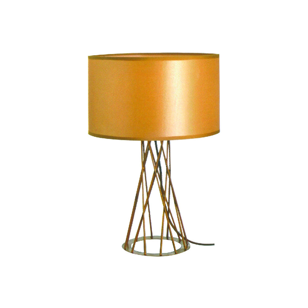 Scandinavian Table Light - Gold Drum Shape