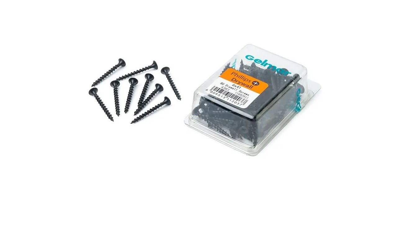 Drywall Screws, Phillips, 3.5mm x 41mm, 80 Pieces (4 pack) BY WOODLY