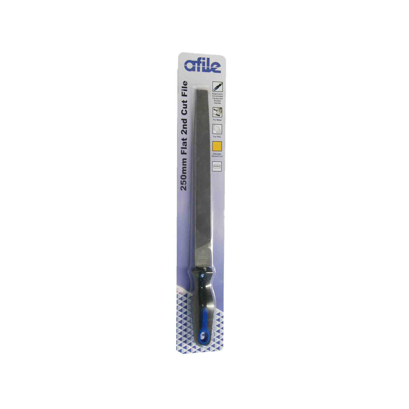 Afile - Flat 2nd Cut File - Handled - 250mm