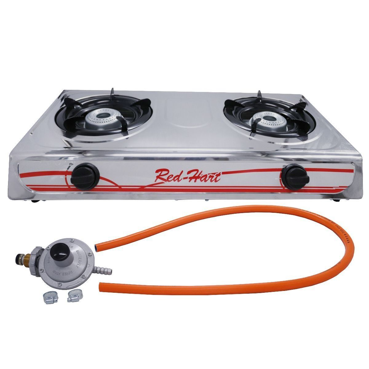 Red-Hart 2 Burner Stainless Steel Gas Stove