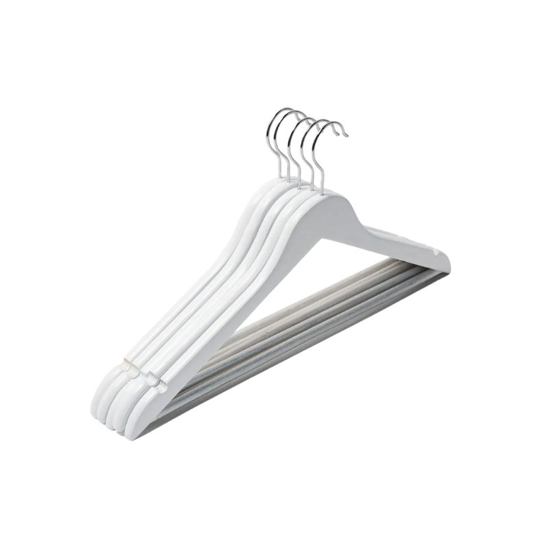Wooden Hangers, White, 5 Pieces