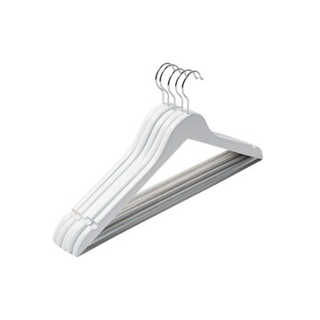 Wooden Hangers, White, 5 Pieces