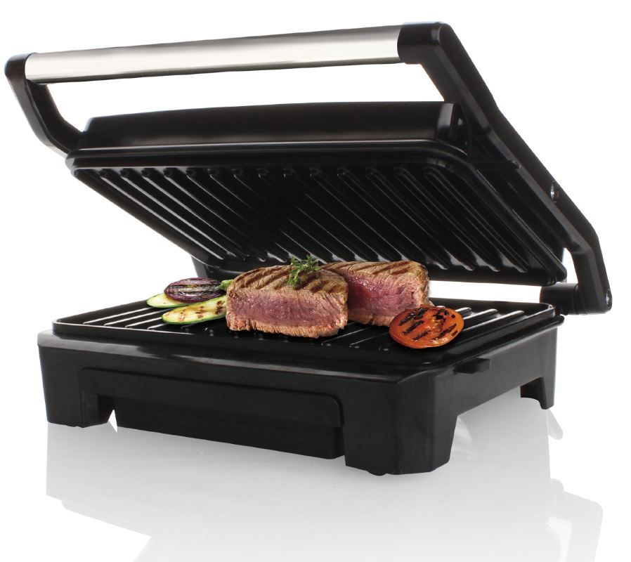 Mellerware Panini Press 2 Slice Stainless Steel Black Grill Plate