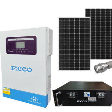 Ecco 3.5kw Invertor 25V Lithium Battery, 2 410w Solar Panel and Stier Torch