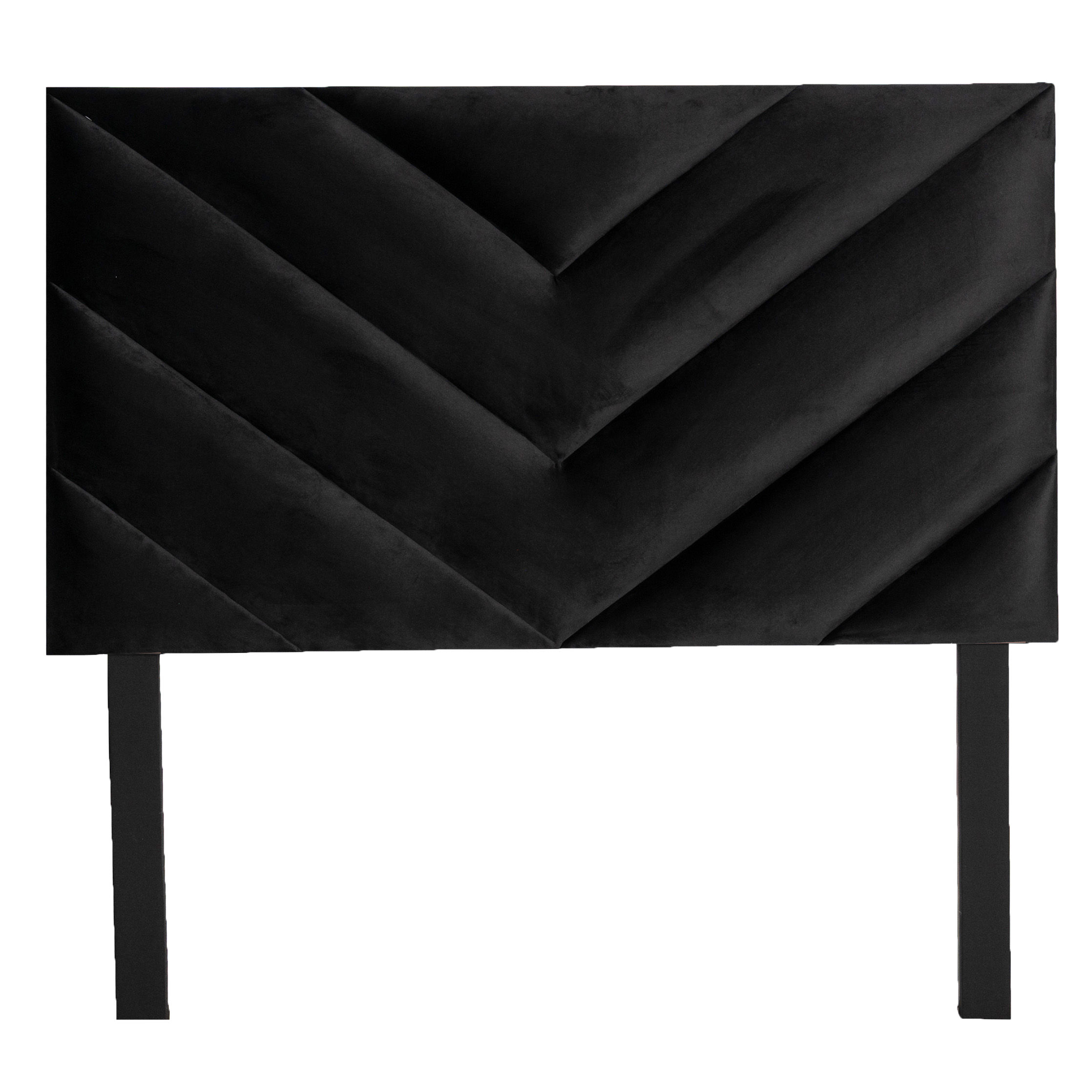 Fusion Headboard - Black Velvet - Single