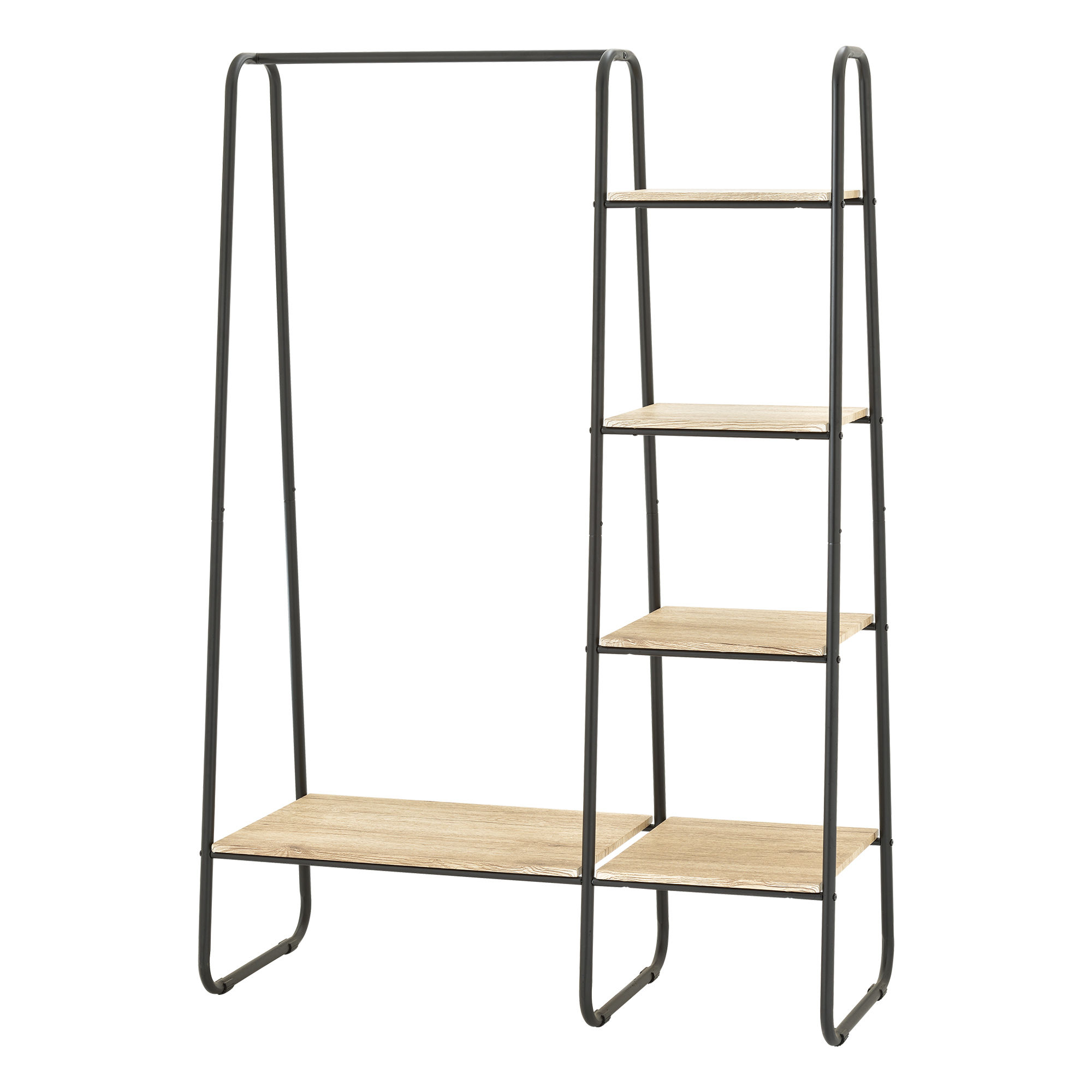 4-Tier Clothes Rack with Durable MDF Shelves for Extra Storage