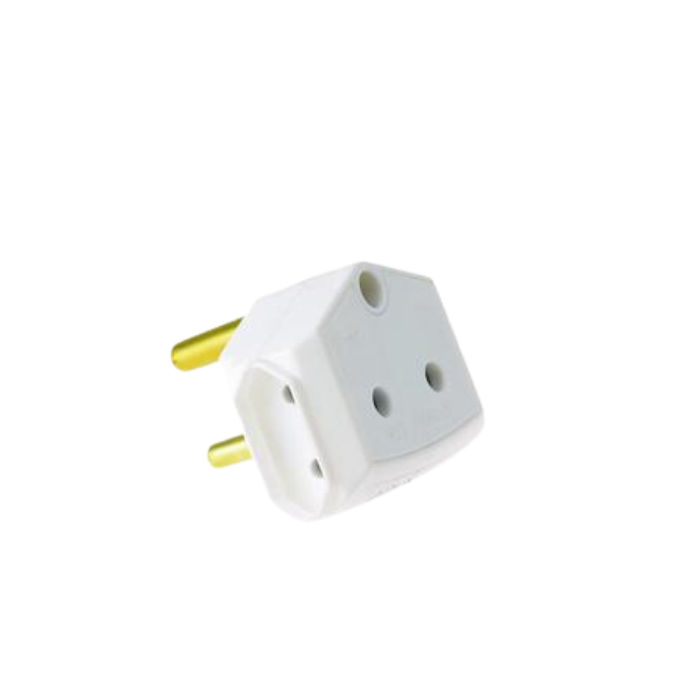 3 Way Adaptor 1x16amp 2x5amp 2 Pin (Pack of 20)