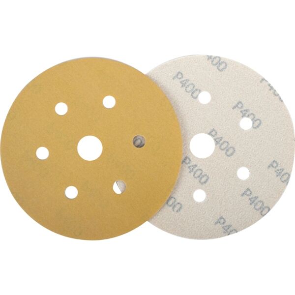 Gold Disc (50 Pieces) 400Grit 150Mm X 6+1 Holes Hook And Loop