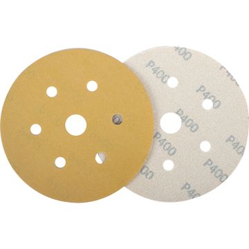 Gold Disc (50 Pieces) 400Grit 150Mm X 6+1 Holes Hook And Loop