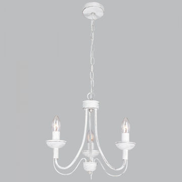 Metal Chandelier with Alabaster Glass