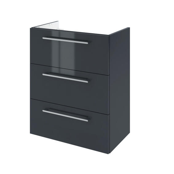 Single basin cabinet pack 3 drawers SENSEA Remix paris grey 60x73x33cm