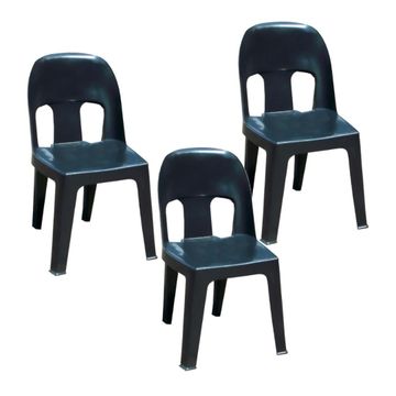 Contour Outdoor Durable Plastic Party Chair Set of 3