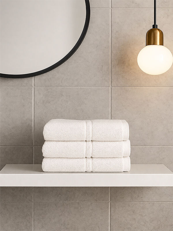 Hotel Collection 600GSM 30x50cms Guest Towel - 03 Pc Pack - Optical White