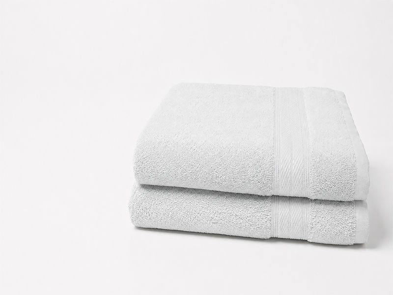 Plush 450GSM 70x130cms Bath Towels - Optical White (2Pc Pack)