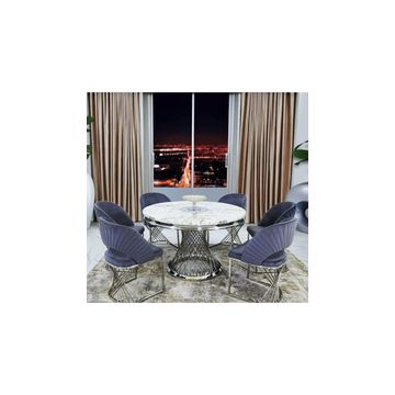 Dani Dining Set with  blue chairs