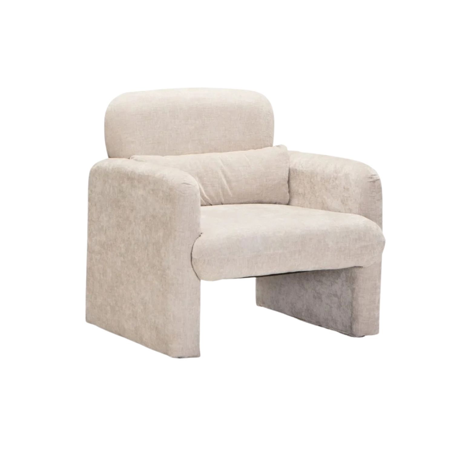 Oatmeal Textured Fabric Accent Chair