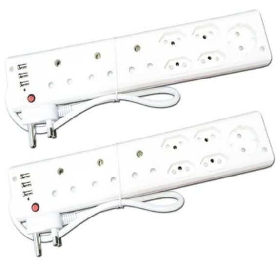 2 x Redisson USB Multiplug With USB - Multi plug USB - 9 Way