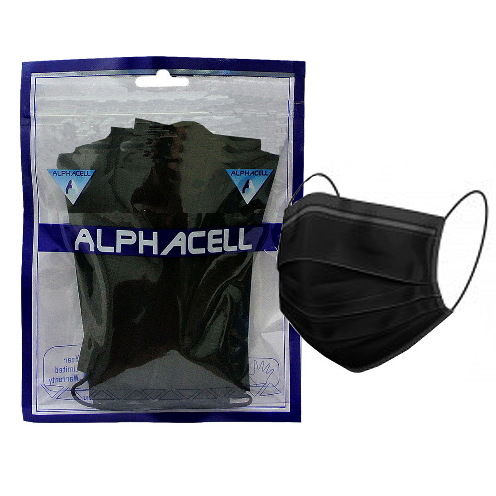 FACE MASK - 3 ply disposable BLACK - 10 PIECE