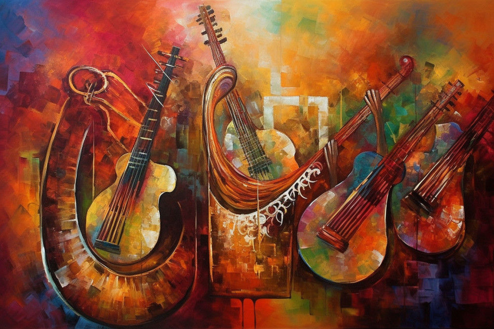 Canvas Wall Art - Instruments Unity By Chromatic Harmony Acrylic  - A1661 - [120 x 80 cm]