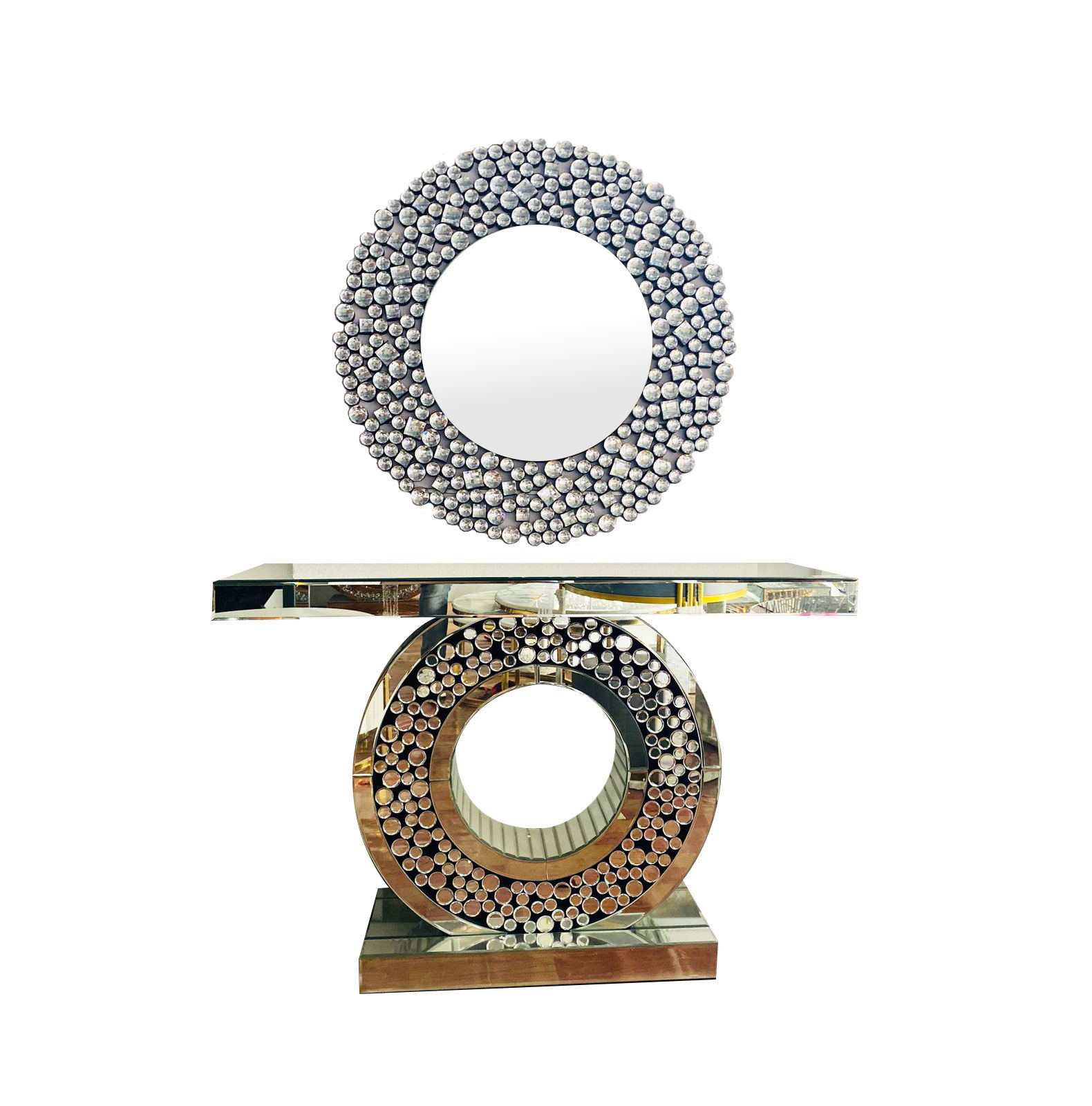 KC FURN-Crystal Balls Console Set