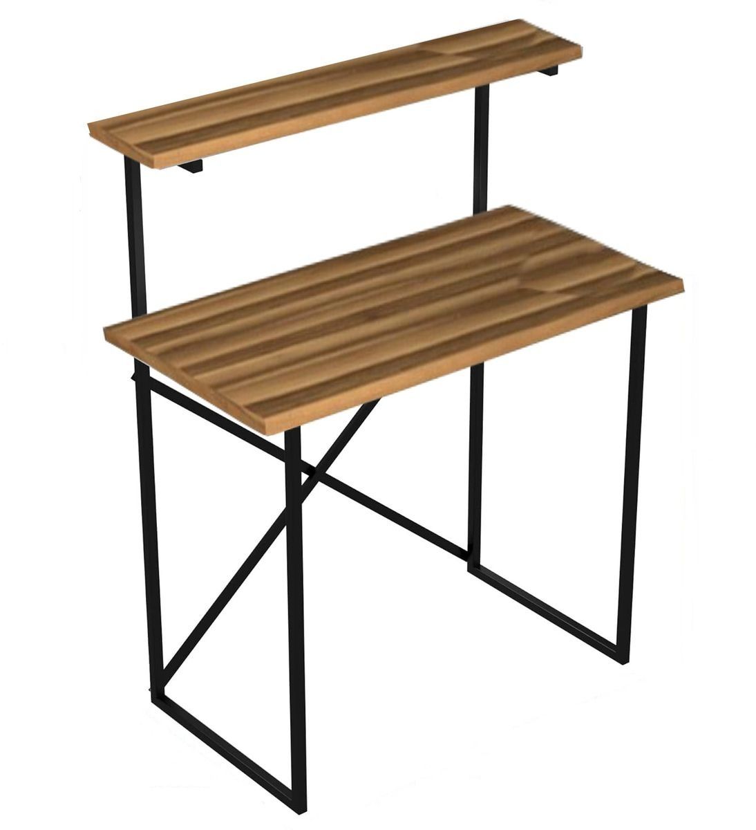 Modern Computer Desk, Writing Study Desk with Top Shelf By Woodly - Walnut