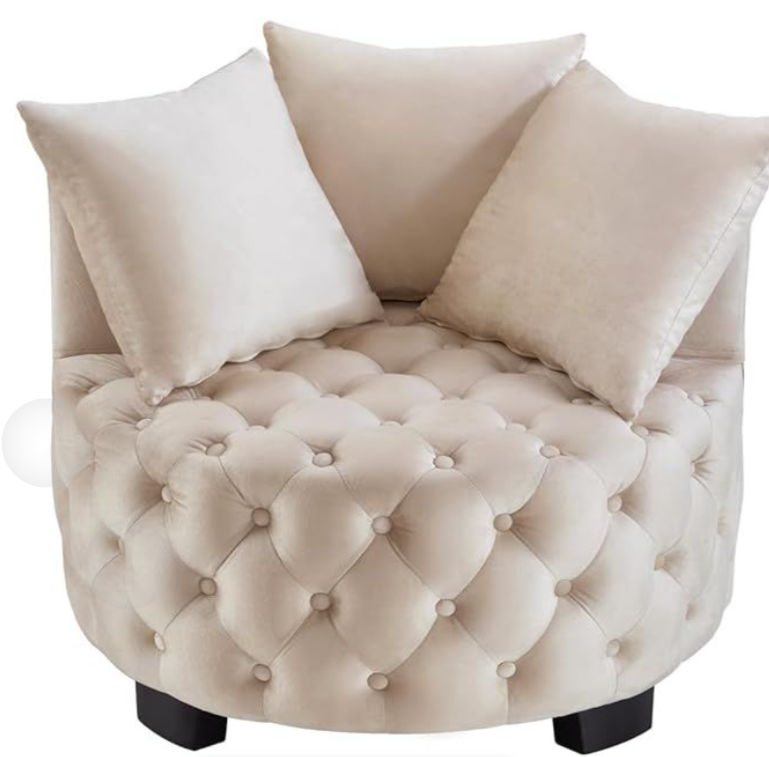 Emma Tufted Leisure Accent Chair - Cream