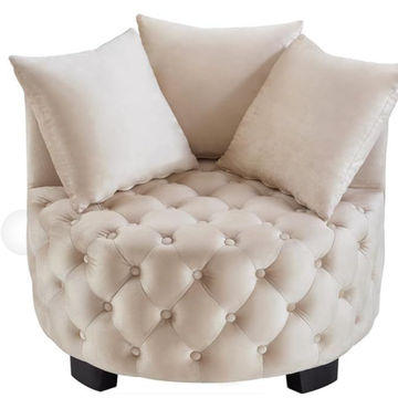 Emma Tufted Leisure Accent Chair - Cream