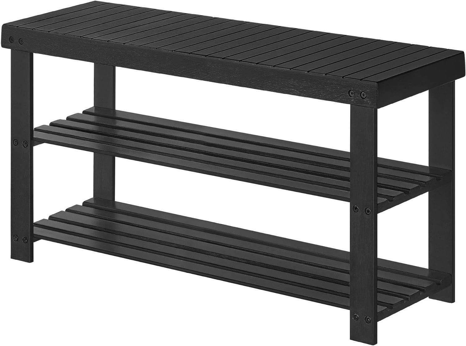 LASA 3-Tier Bamboo Shoe Bench Entryway Storage Organiser Natural Hallway