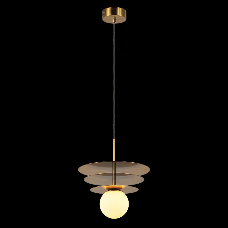 230v 7W LED Trio Golden Disc Pendant