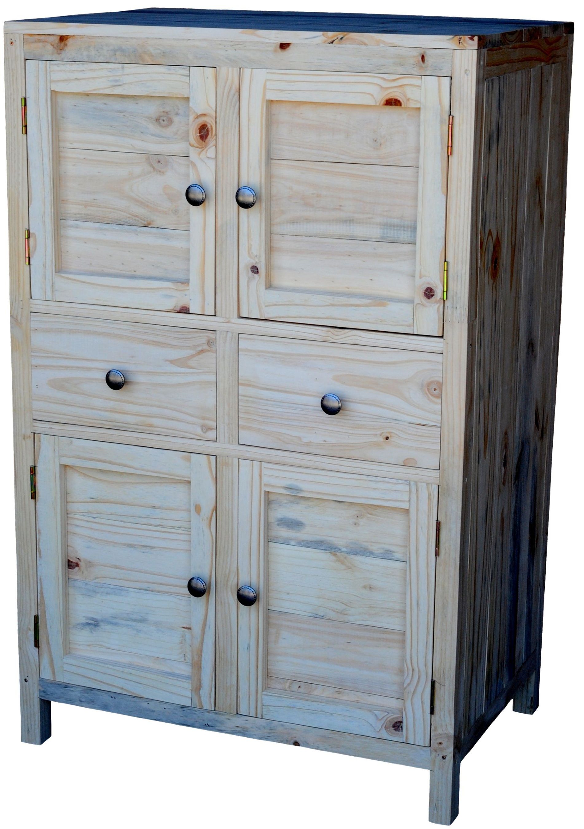 Elme Bedroom / Bathroom Cupboard/Cabinet Unpainted, 2 drawers, 4 Doors
