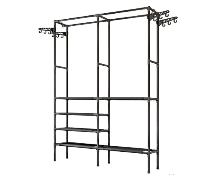 Heavy Duty Wardrobe Organizer for Clothes and Shoes - Black