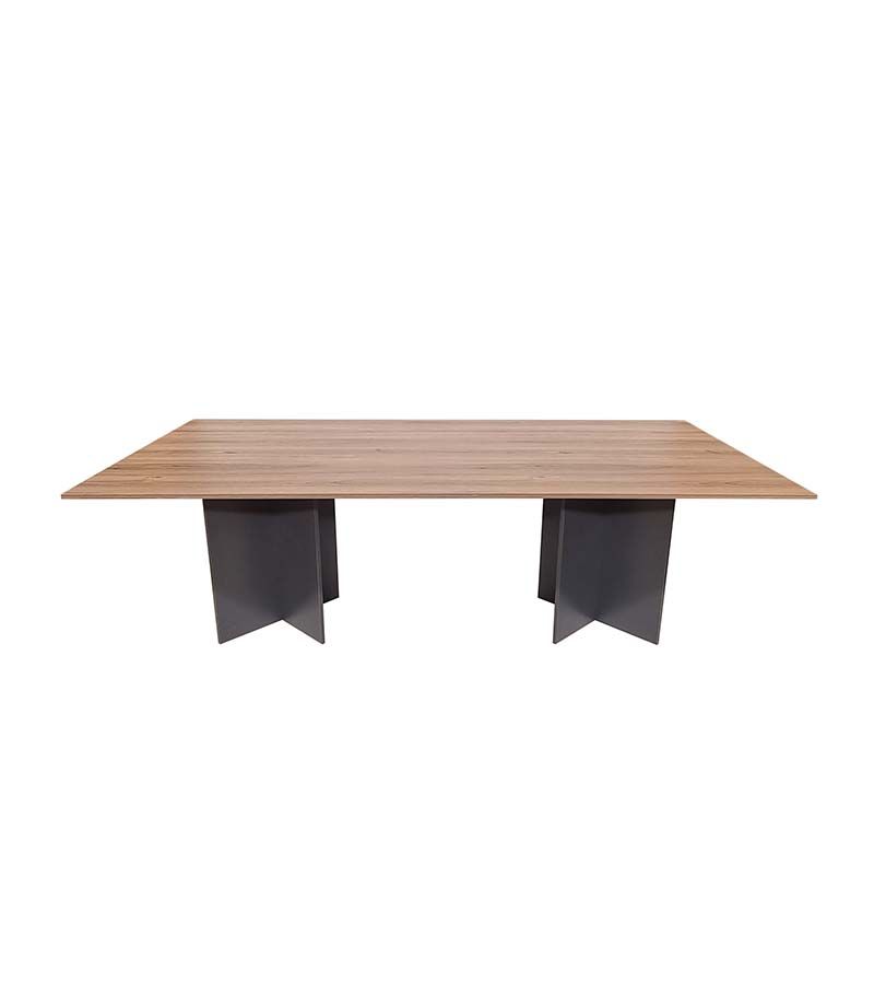 Cardiff Conference Table - Square 240cm - Sahara & Storm Grey