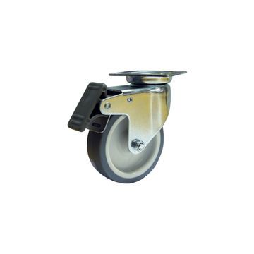 Castor Wheel - Rubber With Brake - 75mm - 3 Pack