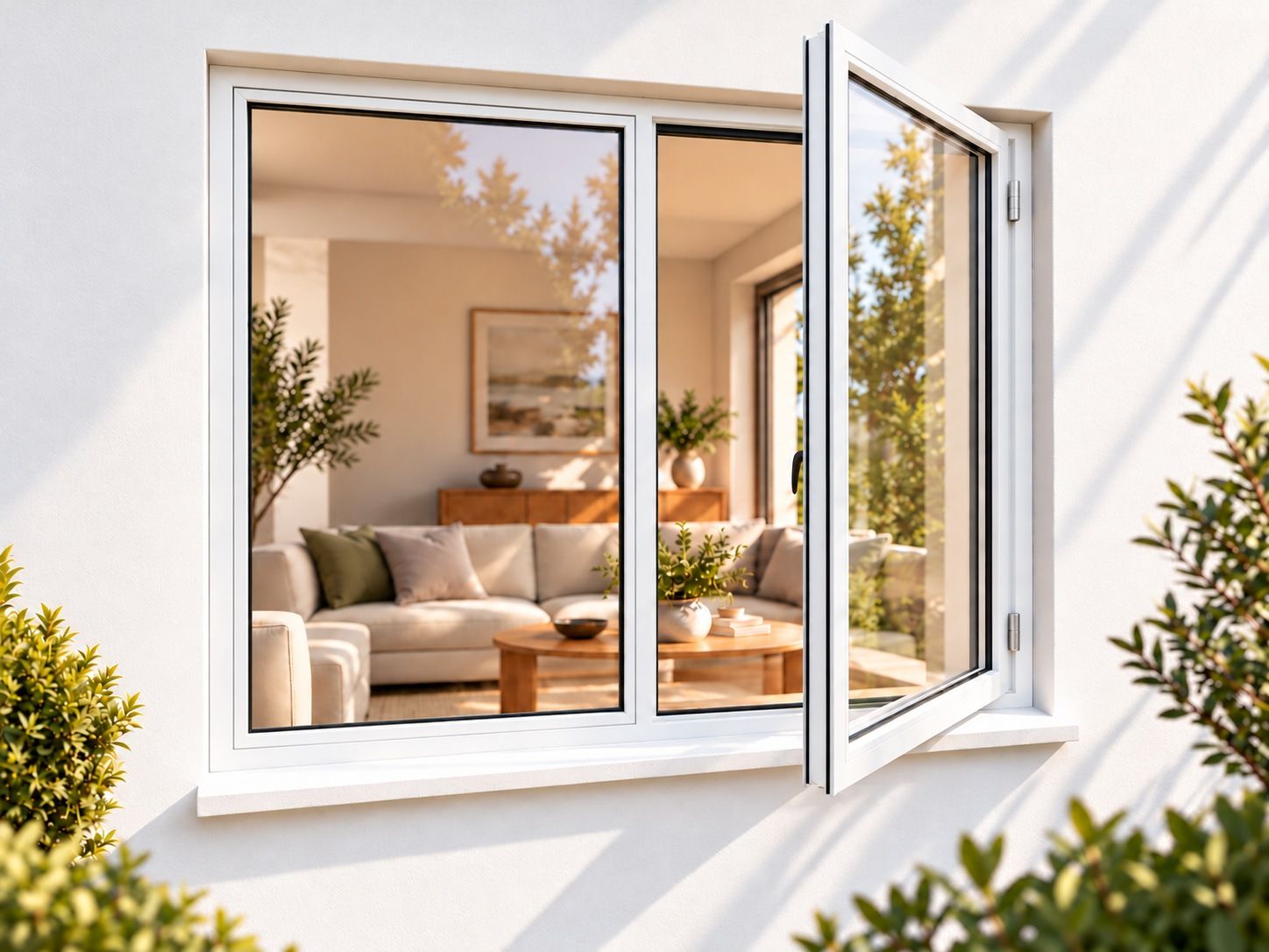Kenzo Premium Side-Hung Aluminium Window - White, 1200 1200 mm, Right Side Opener
