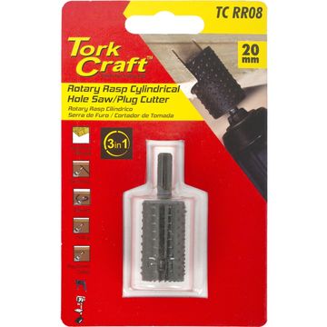 3 In 1 Rotary Rasp Cyl. / Hole Saw / Plug Cutter 20Mm X 35Mm