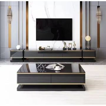 Luxy TV Stand- Black & Gold
