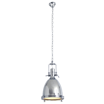 Polished Steel and Glass Pendant