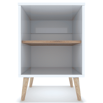 BAM! Scandi Bedside Table - High Gloss White