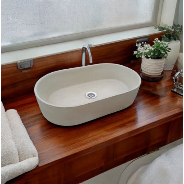 Gaia's Ark Bespoke Sandstone Concrete Basin/Sink 53x30x11.5cm
