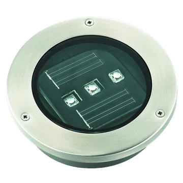 LED S/Steel Tile Solar Light 120x120x75Dia. 3xLED