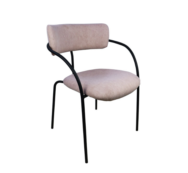 Vividitto - Coco Arm Chair With Black Frame - Light Pink