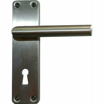 Stainless steel lever handle on plate