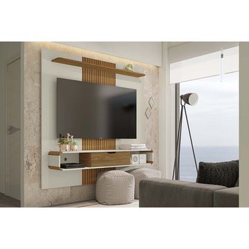Lisboa Wall Panel Plasma Stand -Off White/Cinnamon/Rip