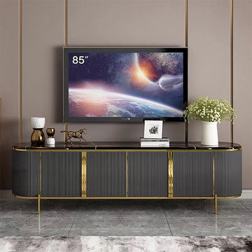 KC FURN-Grey Venezia Marbletop TV Unit