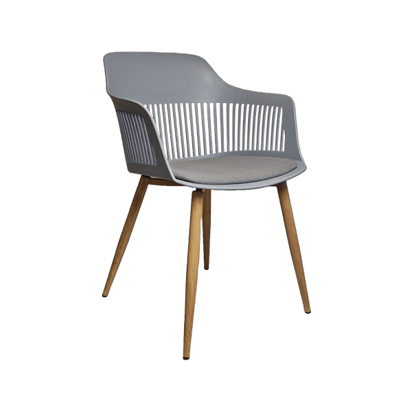 Chair Crazy Lyric Chair Ash Metal Frame - Grey Fabric Seat
