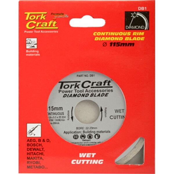Diamond Blade Continuous Rim 115mm - 4 Pack