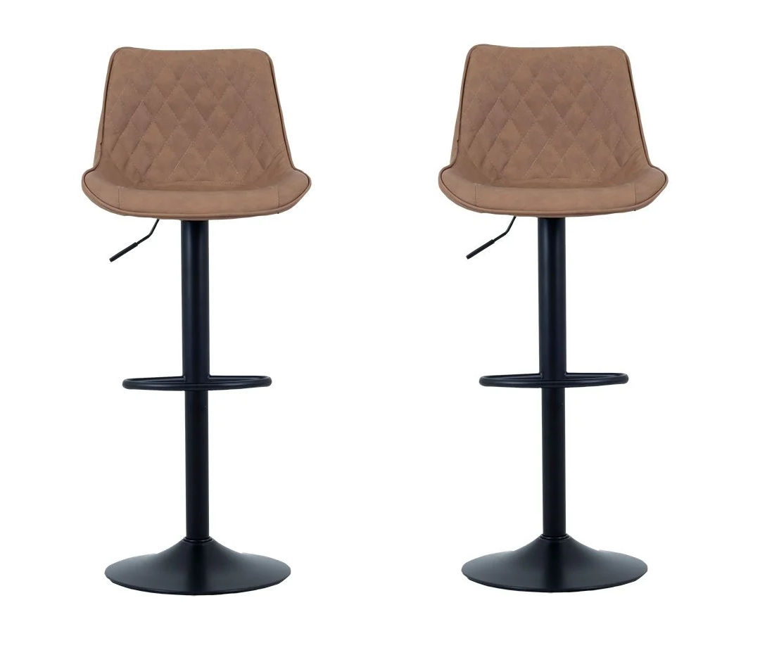 Modern Adjustable Bar Stool - Brown, Black - 2 Pack