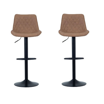 Modern Adjustable Bar Stool - Brown, Black - 2 Pack