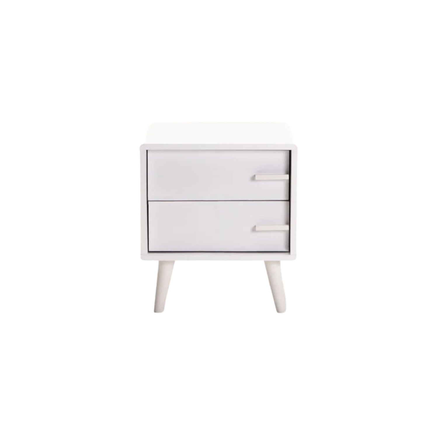 2 Drawer Bedside Pedestal Table - White