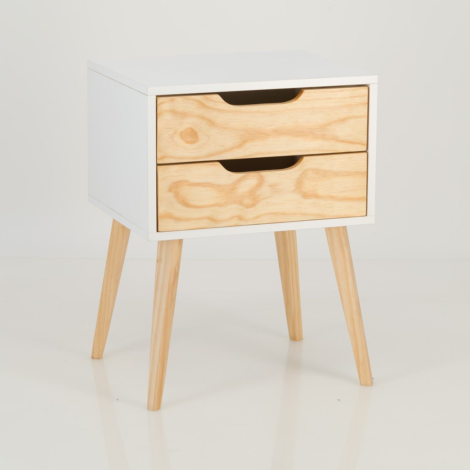 Halti Two Drawer Side Table - White